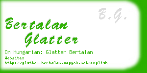 bertalan glatter business card